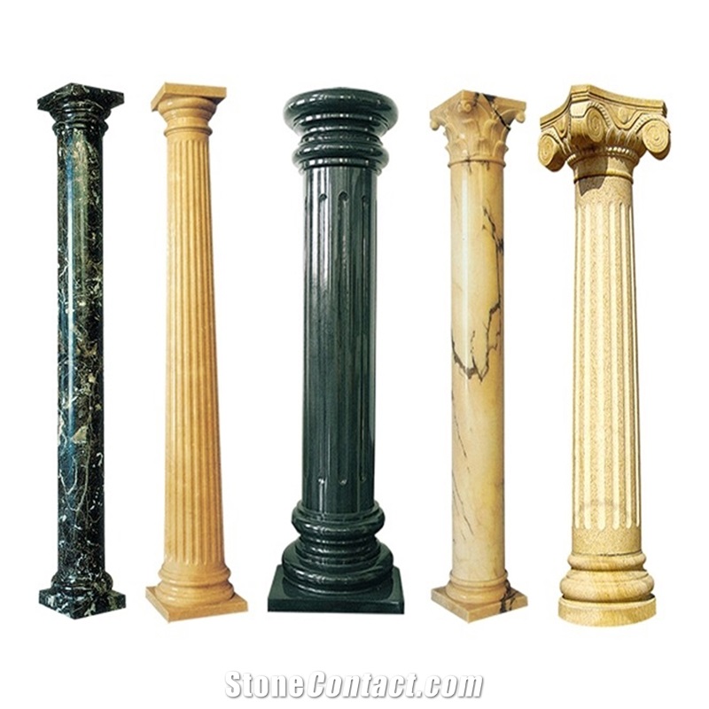Custom Made  Engraved Marble Columns For Villa Or Hotel
