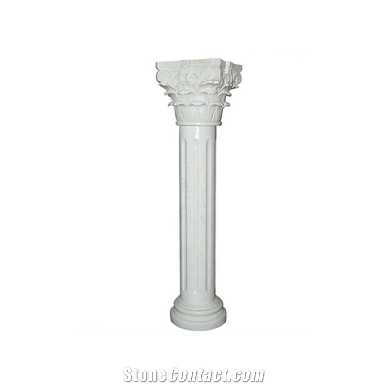 Custom Made  Engraved Marble Columns For Villa Or Hotel