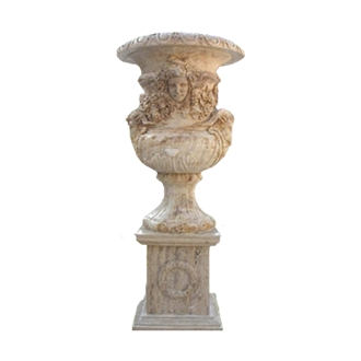 Custom Marble Hand Carved Outdoor Planter Flower Pots