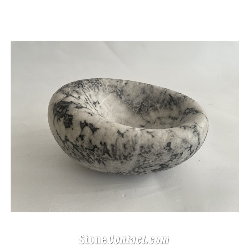 Custom Modern Luxury Beige Travertine Interior Vase