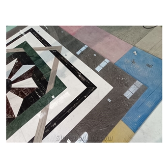 Customizable Natural Marble Medallion Waterjet Patterns