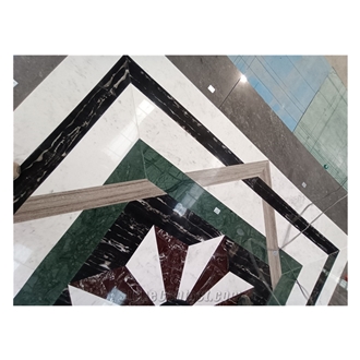 Customizable Natural Marble Medallion Waterjet Patterns