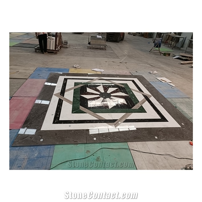 Customizable Natural Marble Medallion Waterjet Patterns