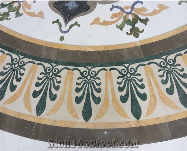 Customizable Natural Marble Medallion Waterjet Patterns