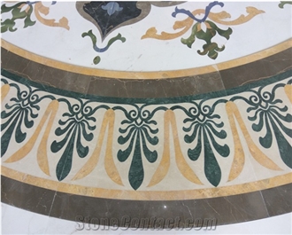 Customizable Natural Marble Medallion Waterjet Patterns