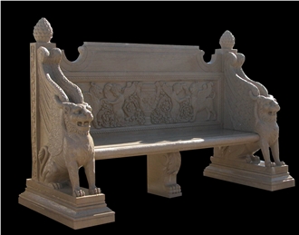 Customized Design Carved Marble Bench Seat Garden Bench