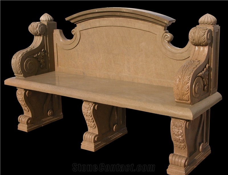 Customized Design Carved Marble Bench Seat Garden Bench