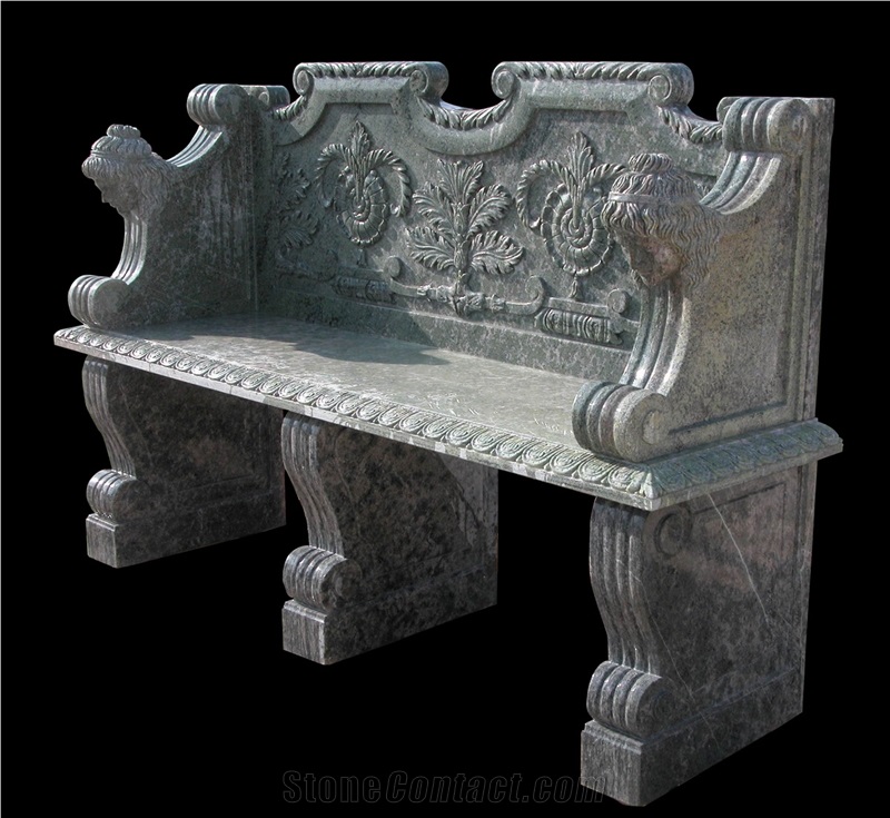Customized Design Carved Marble Bench Seat Garden Bench