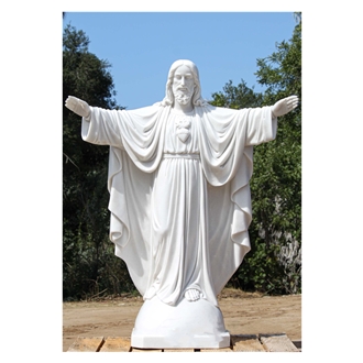 Decoration Hand Carved White Marble Jesus Statue