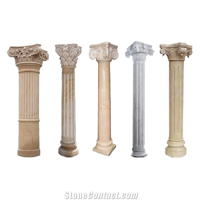 Decorative Building Natural Marble Roman Columns For House