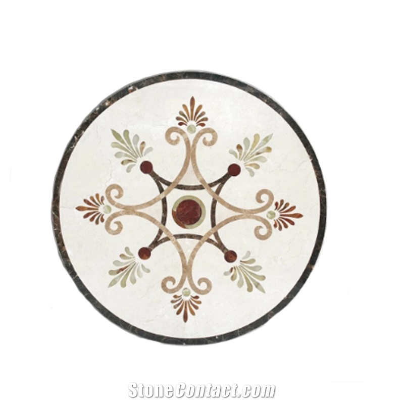 Factory Price Waterjet Inlay Medallion Marble Flooring