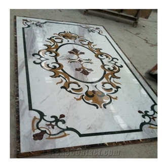 Fashion Lobby Flower Marble Waterjet Mosaic Medallion