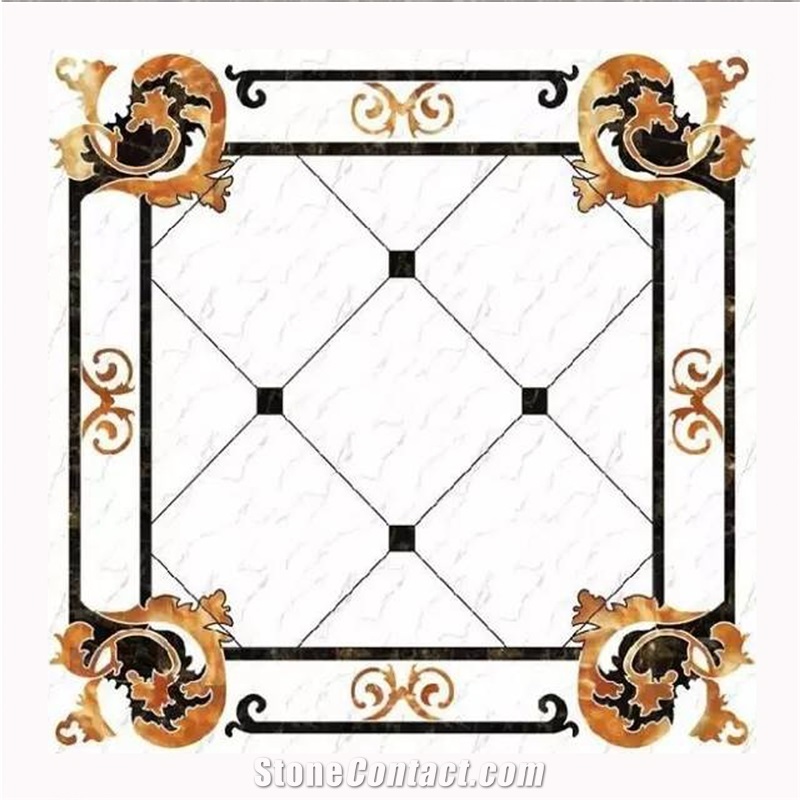 Floor Waterjet Inlay Pattern Medallion For House Entrance