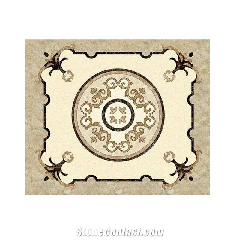 Floor Waterjet Inlay Pattern Medallion For House Entrance