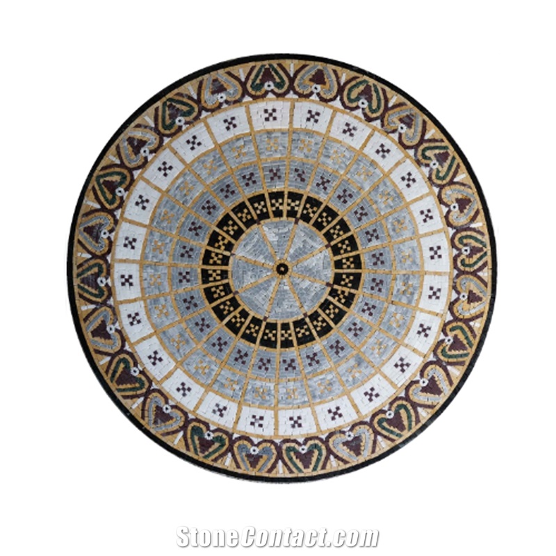 Floor Waterjet Inlay Pattern Medallion For House Entrance