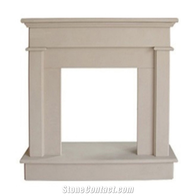 Hand Carved Decorative Natural White Marble Fireplace