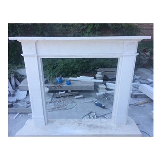 Hand Carved Decorative Natural White Marble Fireplace