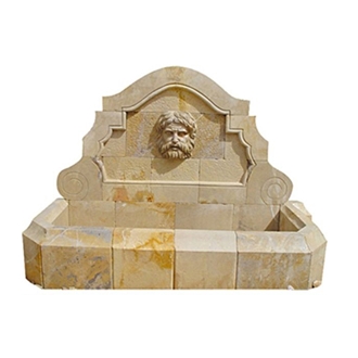 High Quality Hand Carving Beige Travertine Wall Fountain
