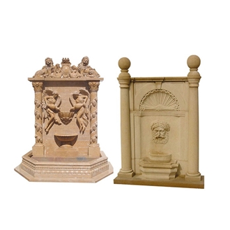 High Quality Hand Carving Beige Travertine Wall Fountain
