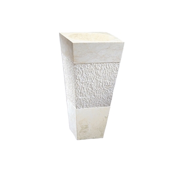 Hotel Luxury Stone Basin Pedestal Free Standing Marble Sink
