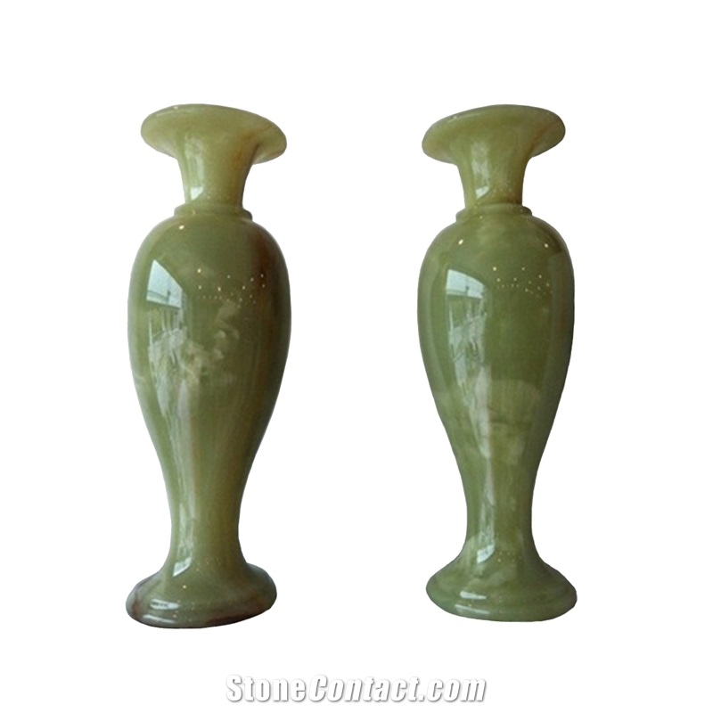 Natural Green Onyx Stone Flower Home Decorative Vase