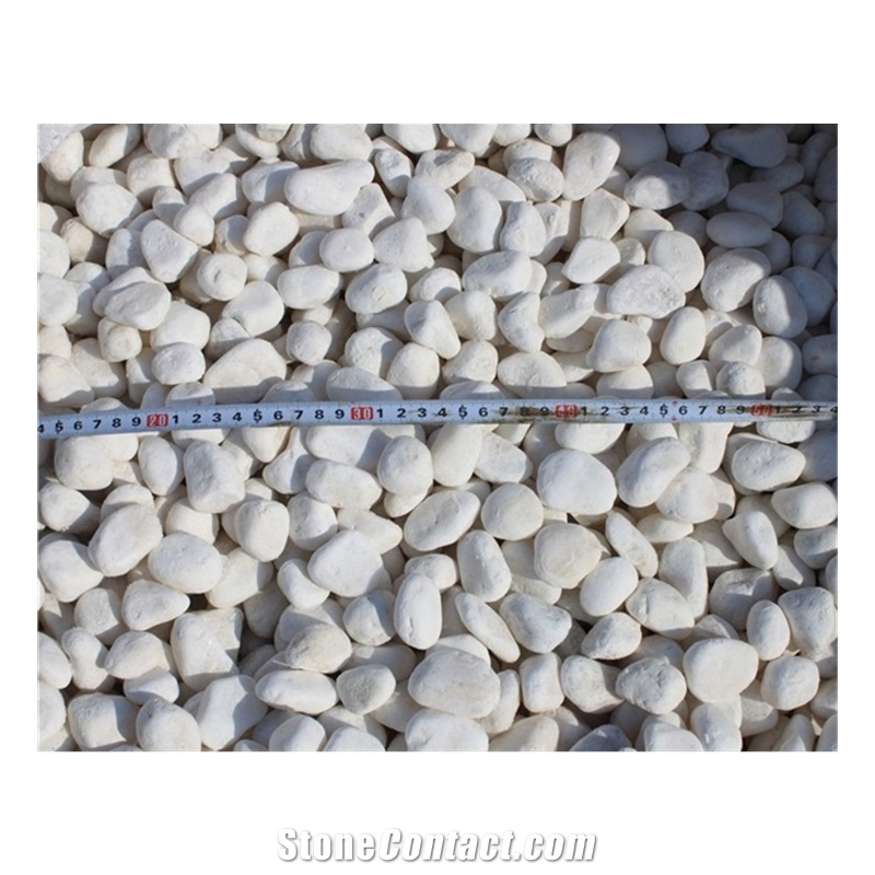 Natural Tumbled Snow White Pebbles For Garden Landscape