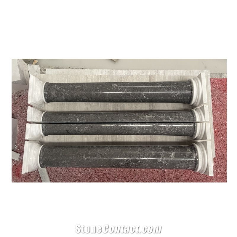 New Design Black Marble Roman Stone Pillar
