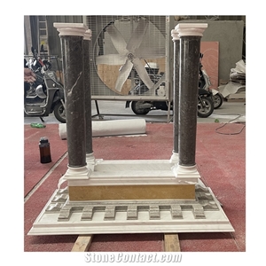 New Design Black Marble Roman Stone Pillar