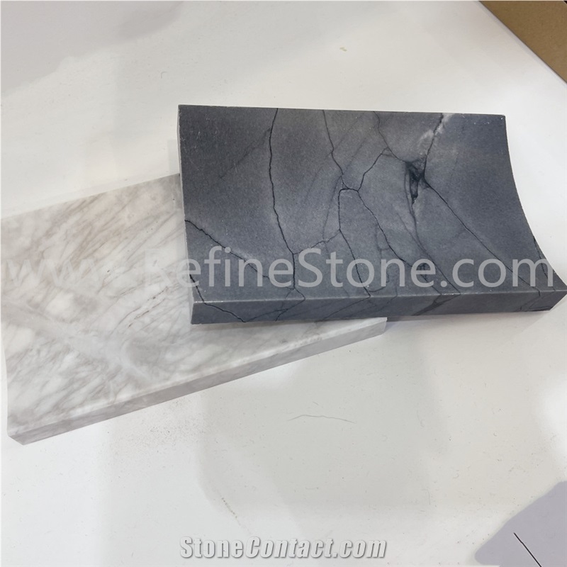 OEM Design Natural Marble Stone Fluted Bowl  Key Bowls