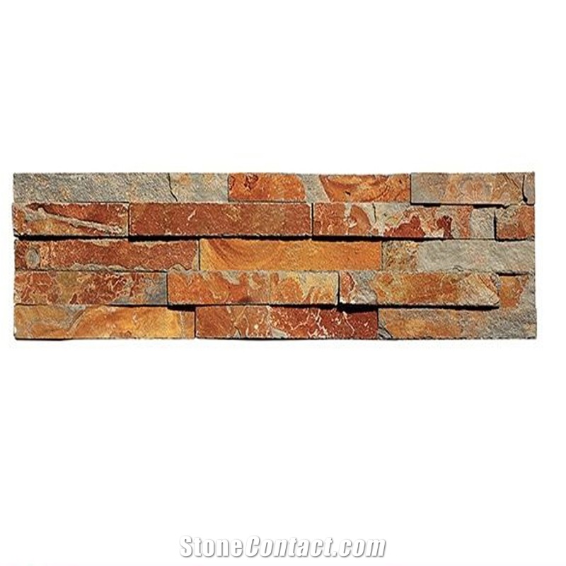 Outdoor Yellow Rusty Cultural Slate Wall Cladding Veneer