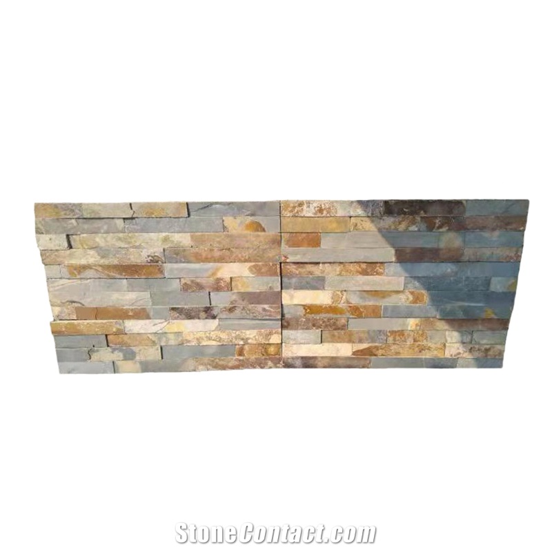 Outdoor Yellow Rusty Cultural Slate Wall Cladding Veneer