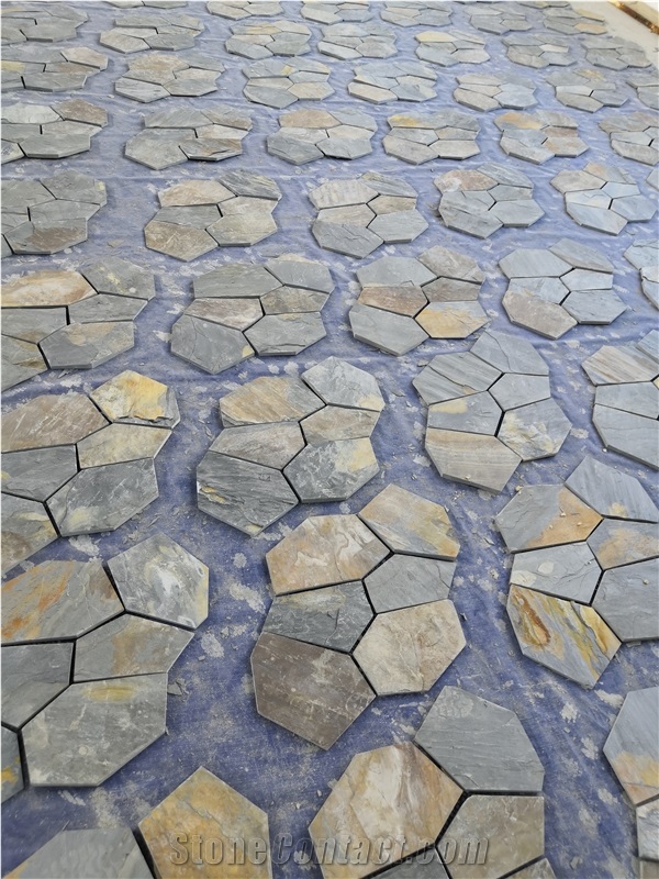 Rusty Slate Mesh Paver Landscaping Flagstone