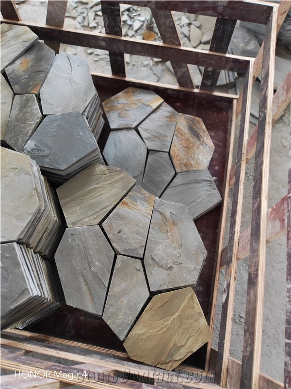 Rusty Slate Mesh Paver Landscaping Flagstone