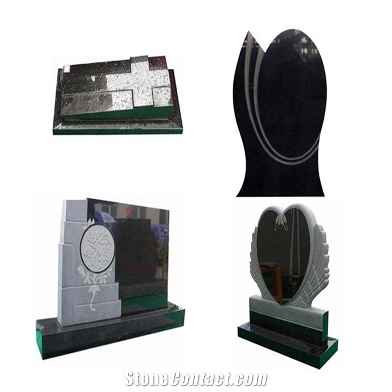 Shanxi Black Granite Russian Style Tombstone Monuments