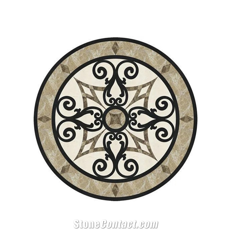 Waterjet Cutting Medallions Tile Stone Flooring Products