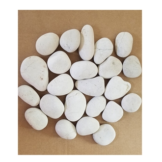 White Color Nature Stone Pebbles Driveway