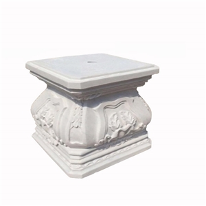 White Marble Column Sculptured Roman Carved Column