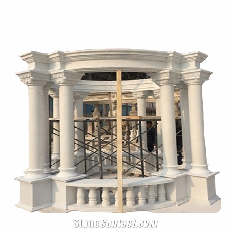 White Marble Column Sculptured Roman Carved Column