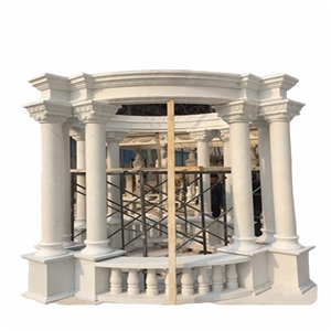 White Marble Column Sculptured Roman Carved Column