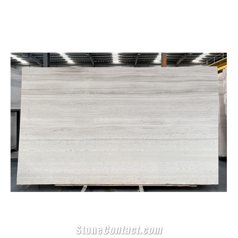 White Wood Vein Polished Marble Wall Slabs For Wall  Tiles