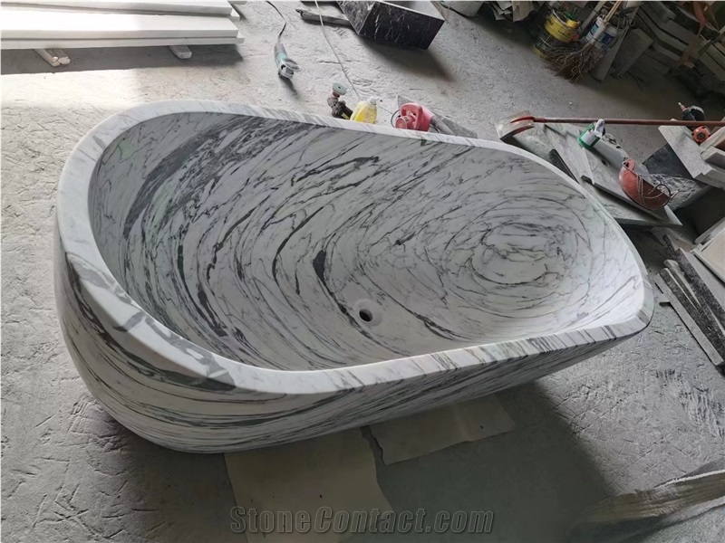 Wholesale Natural Light Green Marble Bathtubs Oval Shape