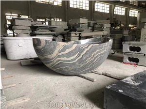 Wholesale Natural Light Green Marble Bathtubs Oval Shape
