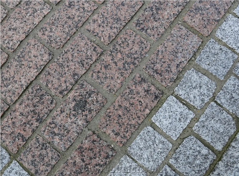 Rose De La Clarte Granite Cobble Stone Pavement