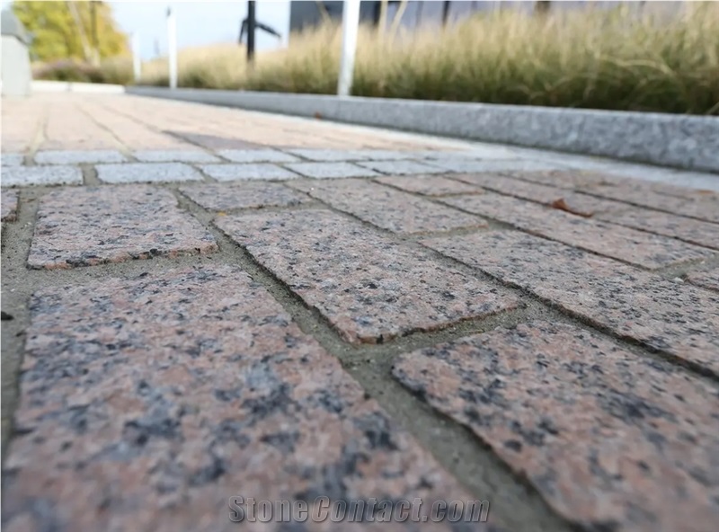Rose De La Clarte Granite Cobble Stone Pavement