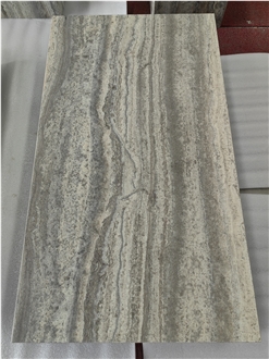 Silver Travertine Rectangular Coffee Table