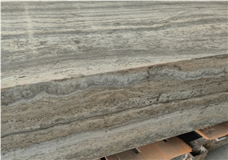 Silver Travertine Rectangular Coffee Table
