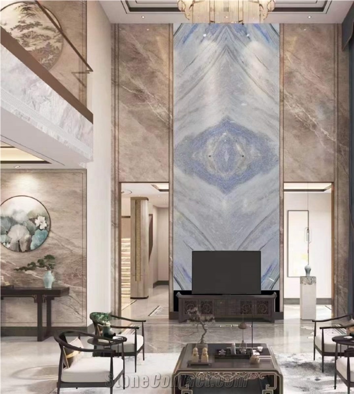 Brazil Azul Caribe Quartzite Slab&Tiles For Project
