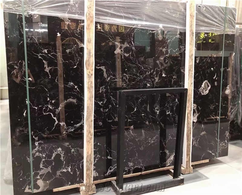 Century Black Ice Flower Marble Slab&Tiles For Flooring