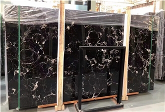 Century Black Ice Flower Marble Slab&Tiles For Flooring