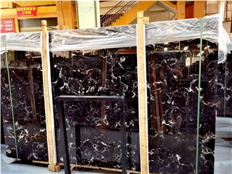 Century Black Ice Flower Marble Slab&Tiles For Flooring